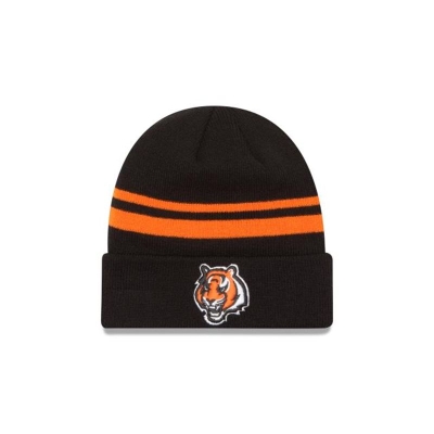 Black Cincinnati Bengals Hat - New Era NFL Cuff Knit Beanie USA1729065